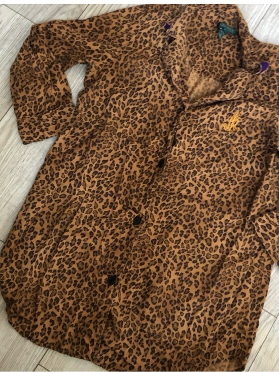 Ralph Lauren Other - Ralph Lauren Brown Leopard Print Button-Up Sleep Shirt    Large EUC